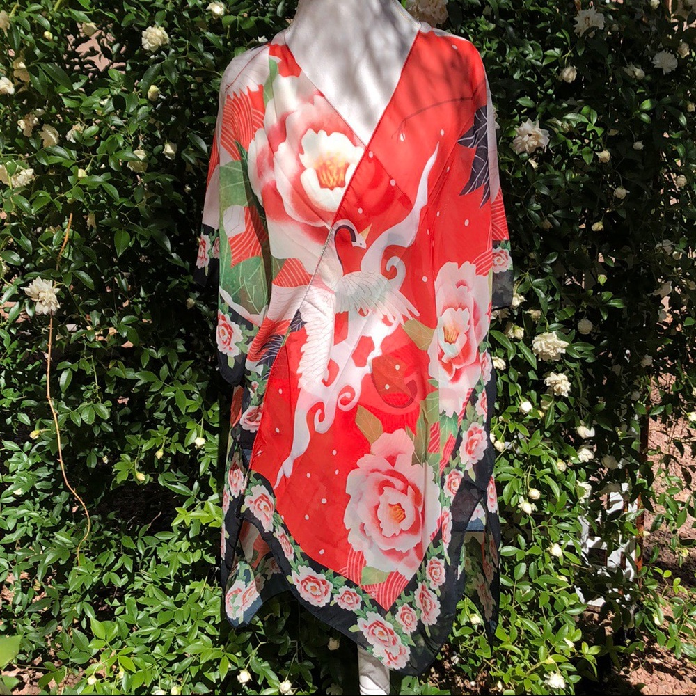 Kimono Wrap Coverup Cardigan Shawl - Picture 1 of 3